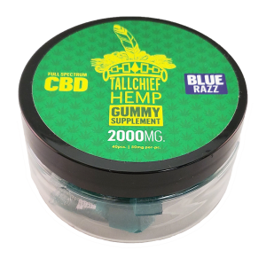 Full Spectrum Blue Razz CBD Gummies, 2000mg - Tallchief Hemp