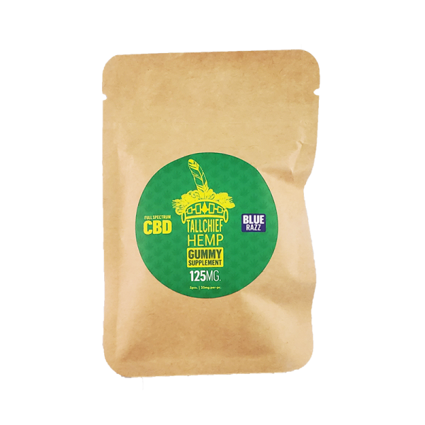 Tallchief Hemp Blue Razz CBD Gummies 5-Pack, 125mg