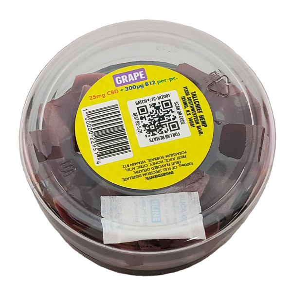 Grape CBD Gummies with B12 (25mg of CBD each) - Tallchief Hemp